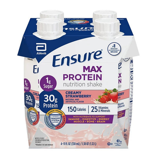 Ensure Max Protein Creamy Strawberry Oral Nutritional Supplement 11 oz Reclosable Carton
