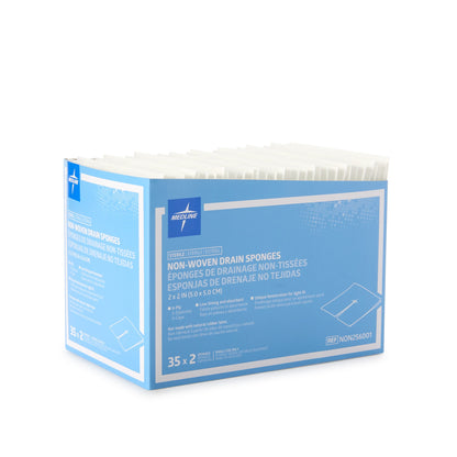 Medline IV Sponge 2 x 2 Inch Sterile 6-Ply Precut Drain Sponge 2 per Pack