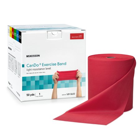 Exercise Resistance Band McKesson CanDo Red 5 Inch X 50 Yard Light Resistance