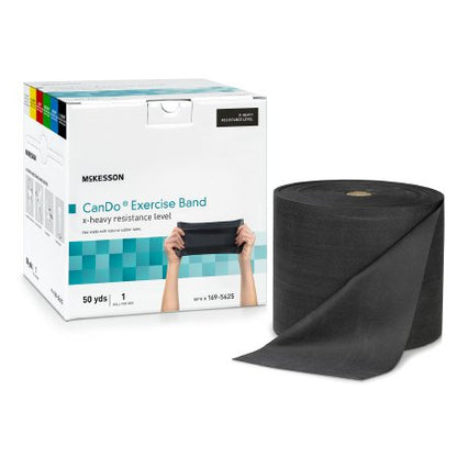 Exercise Resistance Band McKesson CanDo Black 5 Inch X 50 Yard X-Heavy Resistance