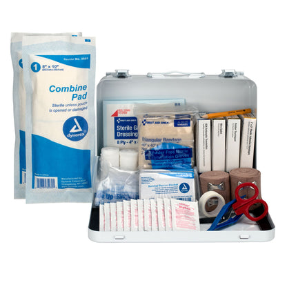 Logger's First Aid Kit 25 Person Metal Weatherproof Case with 68 Pieces