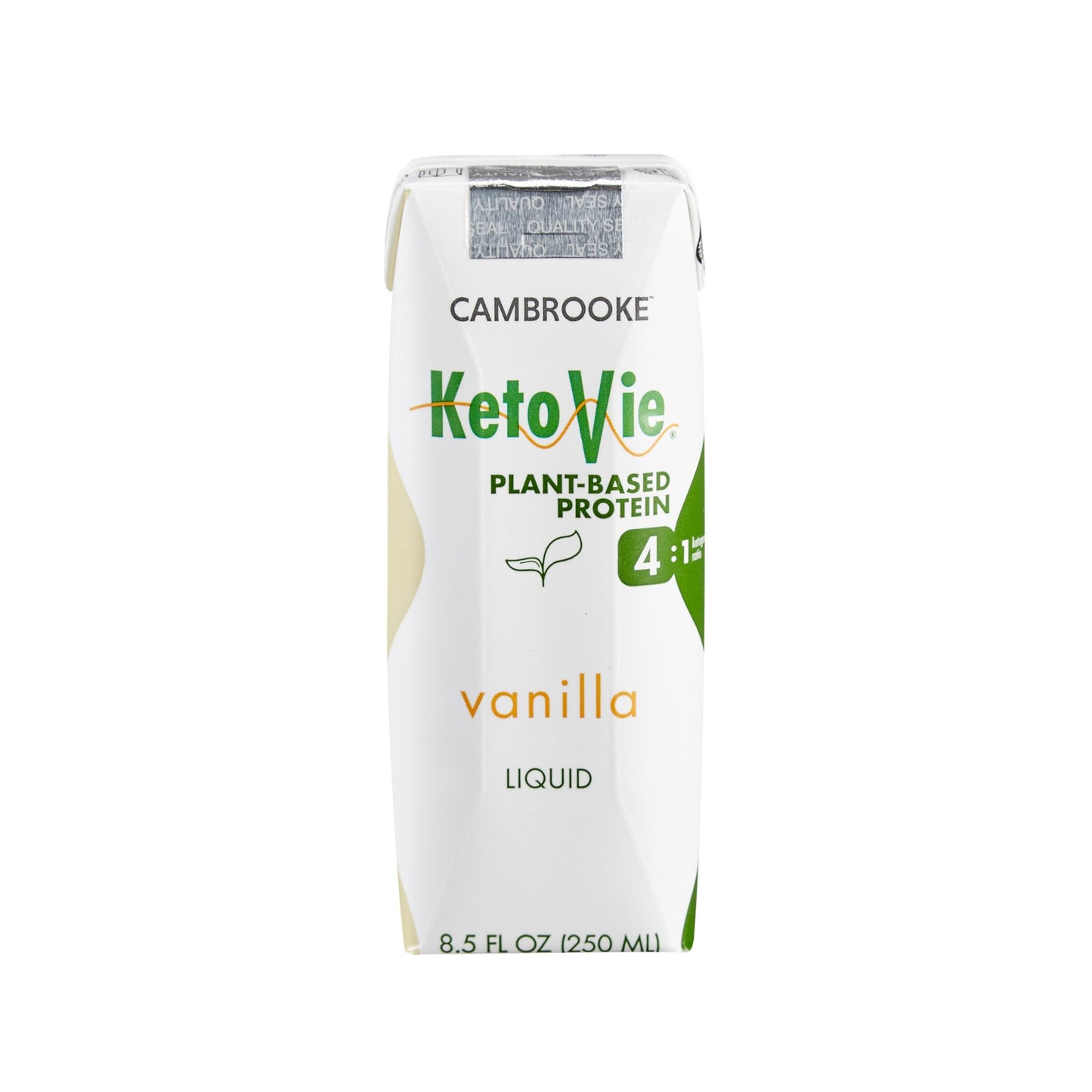 KetoVie 4:1 Plant-Based Protein Vanilla Ketogenic Oral Supplement Liquid 8.5 oz Carton