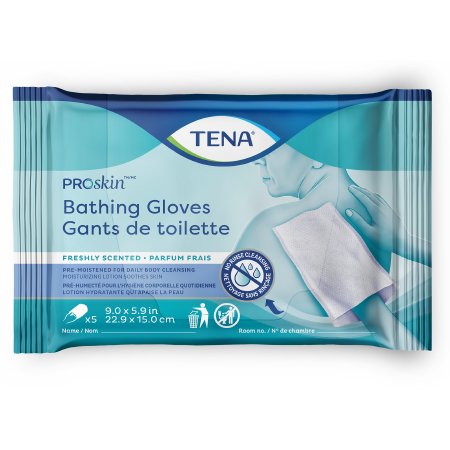 Rinse-Free Bathing Glove Wipe TENA ProSkin Soft Pack Scented and Unscented 5 Count