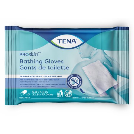 Rinse-Free Bathing Glove Wipe TENA ProSkin Soft Pack Scented and Unscented 5 Count