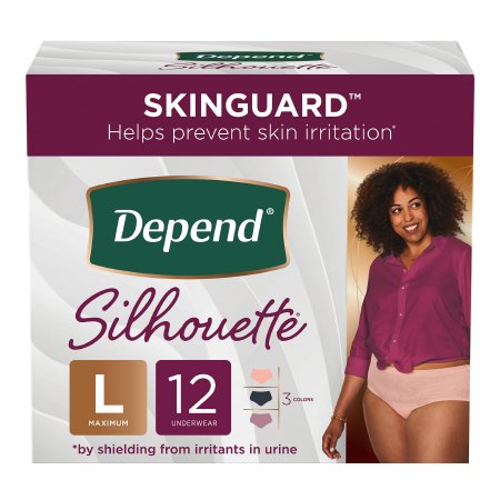 Female Adult Underwear Depend Silhouette Waistband