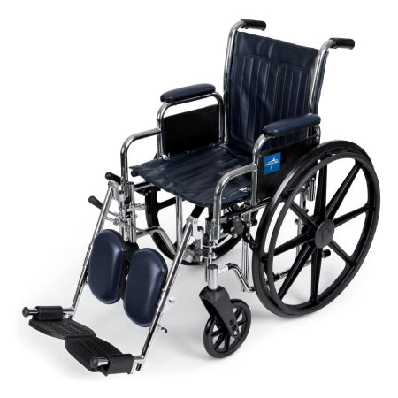 Wheelchair Excel 2000 Dual Axle Desk Length Arm Elevating Legrest Navy Upholstery 16 Inch Seat Width Adult 300 lbs. Weight Capacity