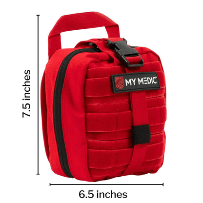 My Medic MYFAK Standard First Aid Kit Red Nylon Bag with 100+ Emergency Supplies