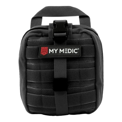 First Aid Kit My Medic Cycle Medic Pro Black Soft Bag, Everyday Carry Black Rubber, MED PACKS, Allergies Plastic, Bleed Stopper, Blister, Cold & Flu, CPR, Cuts, SuperSkin, Upset Stomach, ZZIPS, Finger, Cyclist, MYFAK, RECON