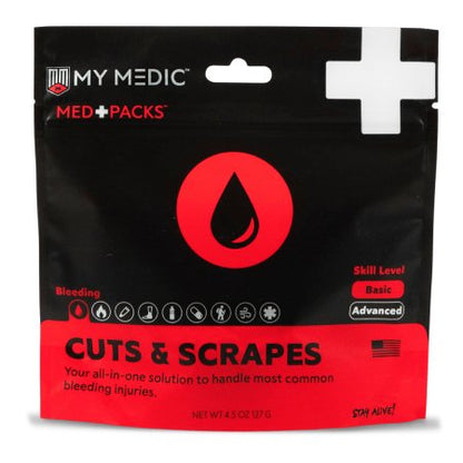 First Aid Kit My Medic Cycle Medic Pro Black Soft Bag, Everyday Carry Black Rubber, MED PACKS, Allergies Plastic, Bleed Stopper, Blister, Cold & Flu, CPR, Cuts, SuperSkin, Upset Stomach, ZZIPS, Finger, Cyclist, MYFAK, RECON