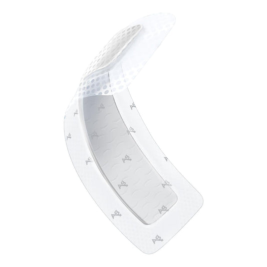 Optifoam Gentle AG+ Post-Op Silver Foam Dressing 4 x 10 Inch Silicone Adhesive Border Dressing