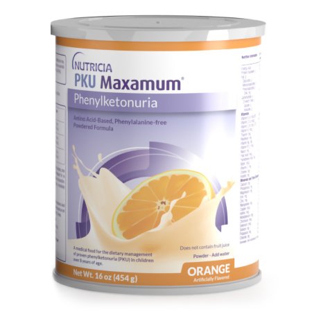 Oral Supplement PKU Maxamum Orange Flavor Powder 16 oz. Can