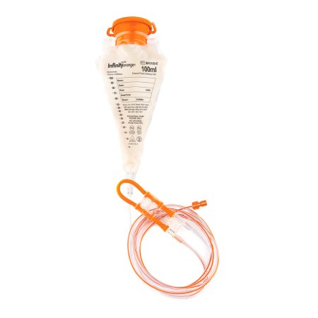 Enteral Feeding Pump Bag Set with ENFit Connector Infinity Orange 100 mL Silicone NonSterile ENFit Connector