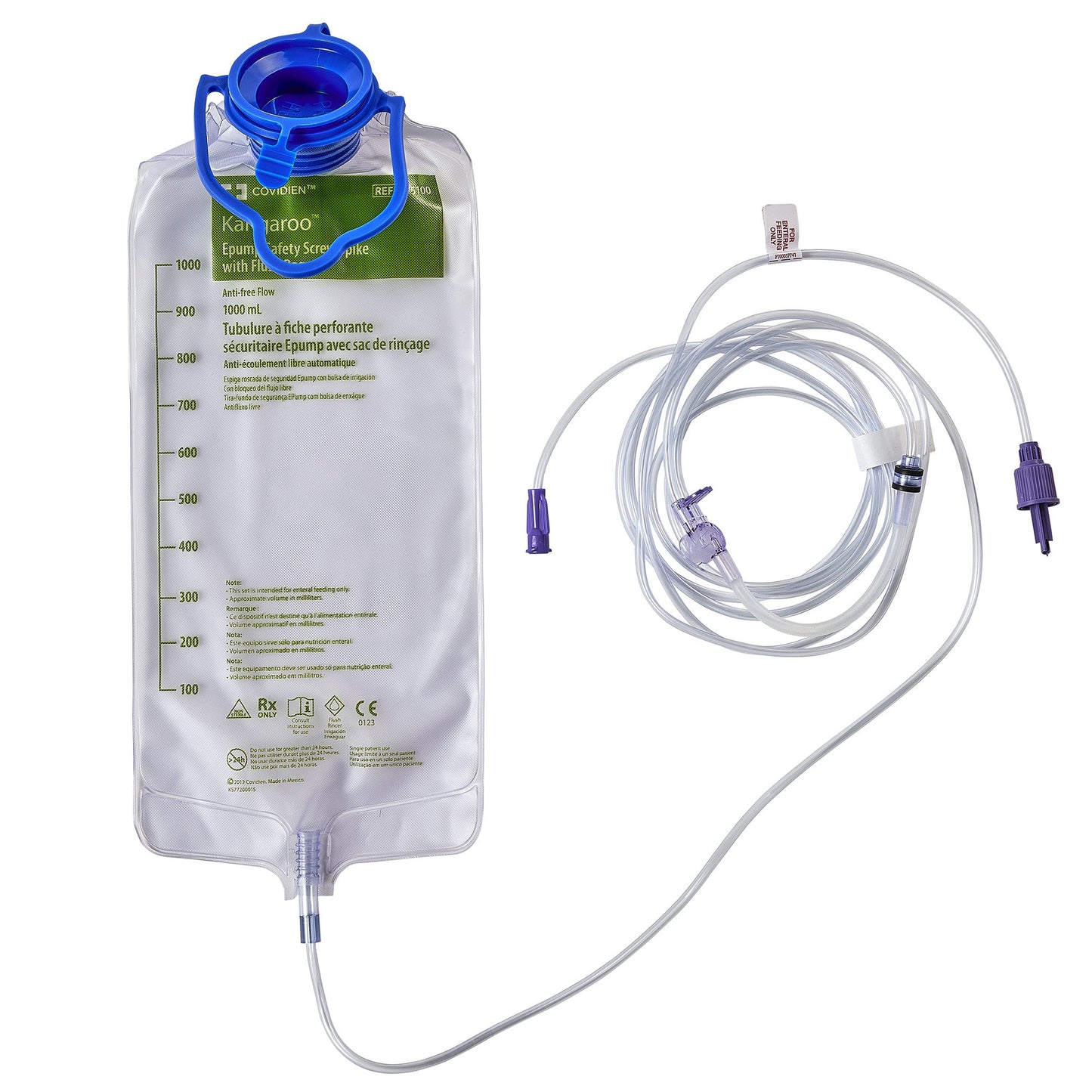 Kangaroo ePump Flush Bag Set 500-1000 mL PVC NonSterile