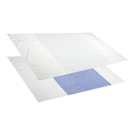 Patient Slider Sheet Beck's Classic White / Blue 36 X 72 Inch Without Handles