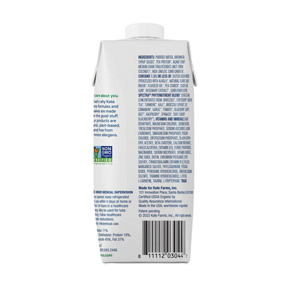Kate Farms Standard 1.4 Chocolate Flavor Liquid 11 oz Carton Plant-Based Oral Supplement
