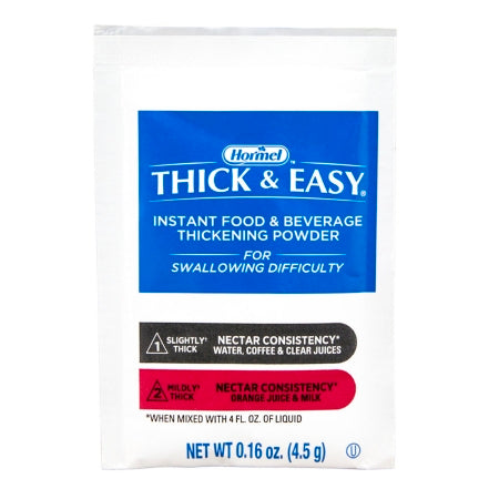 Food and Beverage Thickener Thick & Easy 0.16 oz. Individual Packet Unflavored Powder IDDSI Level 1 Slightly Thick