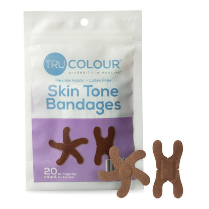 Tru-Colour Waterproof Adhesive Strips Fabric Bandages Dark Brown Assorted Sizes