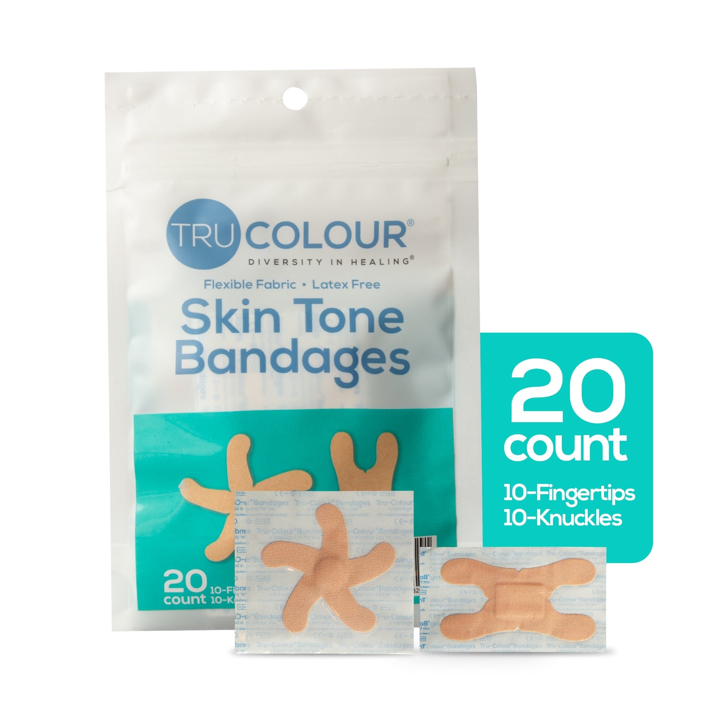 Tru-Colour Waterproof Adhesive Strips Fabric Bandages Beige Assorted Sizes
