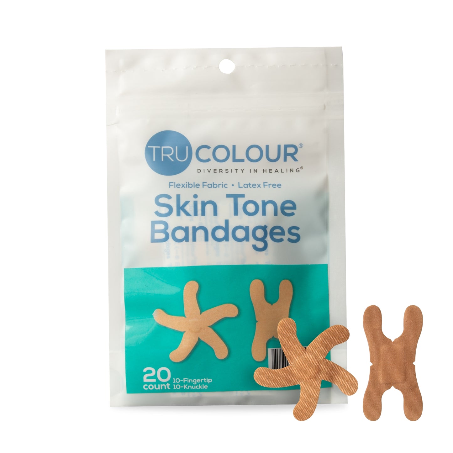 Tru-Colour Waterproof Adhesive Strips Fabric Bandages Beige Assorted Sizes