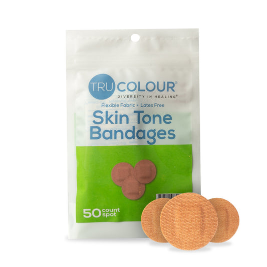 Tru-Colour Waterproof Adhesive Spot Bandages Olive Fabric Sterile