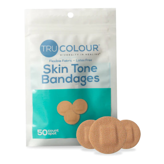 Tru-Colour Waterproof Adhesive Spot Bandages Beige Fabric Sterile