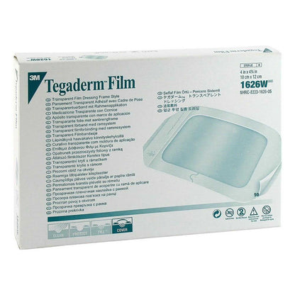 3M Tegaderm Transparent Film Dressing 4 x 4-3/4 Inch Sterile Frame Style Dressing with Label