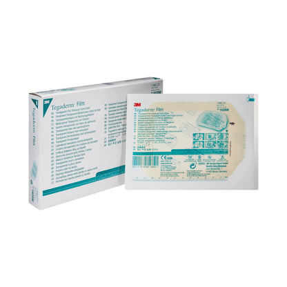 3M Tegaderm Transparent Film Dressing 4 x 4-3/4 Inch Sterile Frame Style Dressing with Label