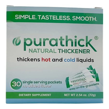 Food and Beverage Thickener purathick 2.4 Gram Individual Packet Unflavored Powder IDDSI Level 1 Slightly Thick