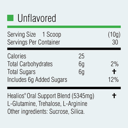 Healios Unflavored Oral Supplement Powder for Oral Mucositis 10.93 oz Jar