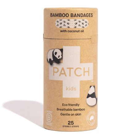 Adhesive Strip Patch Kids 3/4 X 3 Inch Bamboo / Coconut Oil Rectangle Kid Design (Panda) Sterile