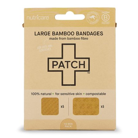 Adhesive Strip Patch 2 X 3 Inch / 3 X 3 Inch Bamboo / Rectangle / Aloe Vera Rectangle / Square Tan Sterile