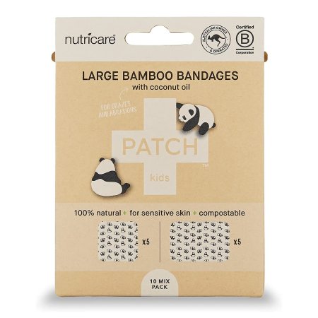 Adhesive Strip Patch Kids 2 X 3 Inch / 3 X 3 Inch Bamboo / Coconut Oil Rectangle / Square Kid Design (Panda) Sterile