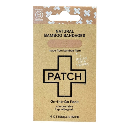 Adhesive Strip Patch Kids On The Go Pack 3/4 X 3 Inch Bamboo / Activated Charcoal / Coconut Oil Rectangle Black Sterile