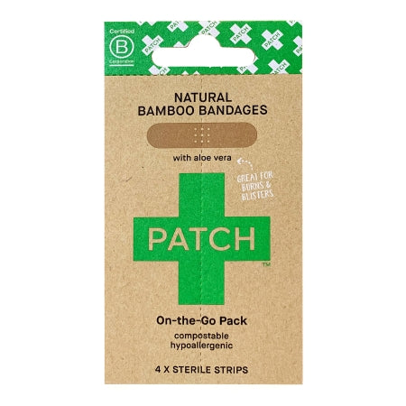 Adhesive Strip Patch Kids On The Go Pack 3/4 X 3 Inch Bamboo / Activated Charcoal / Coconut Oil Rectangle Black Sterile