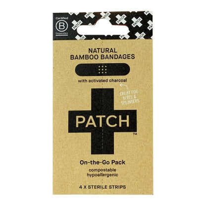 Adhesive Strip Patch Kids On The Go Pack 3/4 X 3 Inch Bamboo / Activated Charcoal / Coconut Oil Rectangle Black Sterile