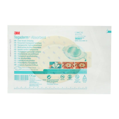 3M Tegaderm Absorbent Transparent Film Dressing 4-3/8 x 5 Inch Sterile Oval Dressing