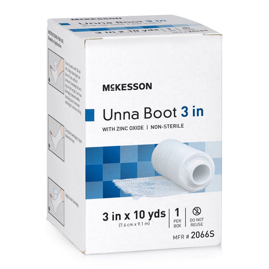 McKesson Unna Boot Zinc Oxide Bandage 3 Inch x 10 Yard NonSterile Compression Wrap