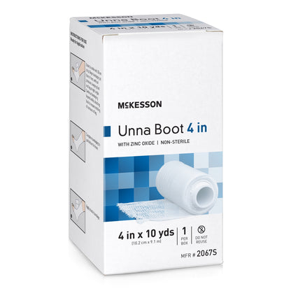 McKesson Unna Boot Zinc Oxide Bandage 4 Inch x 10 Yard NonSterile Compression Wrap
