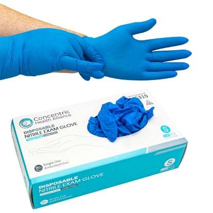 Exam Glove Concentric NonSterile Nitrile Standard Cuff Length Blue Not Rated