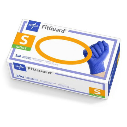 Exam Glove FitGuard NonSterile Nitrile Standard Cuff Length Textured Fingertips Blue Chemo Tested