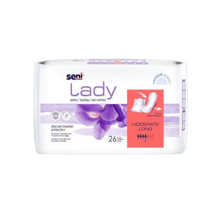 Bladder Control Pad Seni Lady Moderate 11 Inch Length Moderate Absorbency Super
