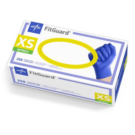 Exam Glove FitGuard NonSterile Nitrile Standard Cuff Length Textured Fingertips Blue Chemo Tested