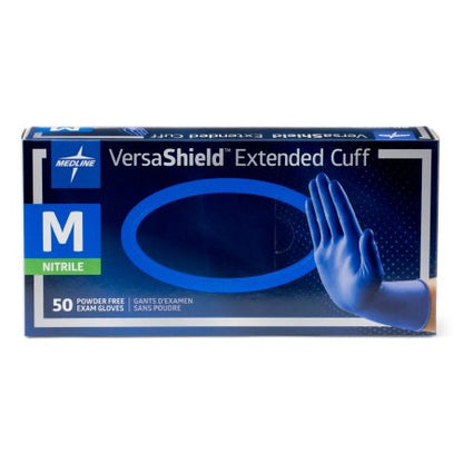 Exam Glove VersaShield NonSterile Nitrile Standard Cuff Length Fully Textured Blue and Dark Blue Chemo Tested / Fentanyl Tested