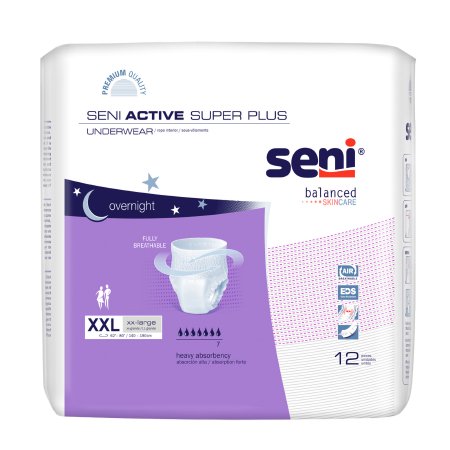 Underwear Seni Active Super Plus Pull On with Tear Away Seams X-Large Disposable Heavy Absorbency