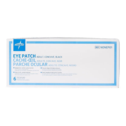 Medline Eye Patch with Elastic Band 2-3/4 x 2-3/4 Inch Black Fabric