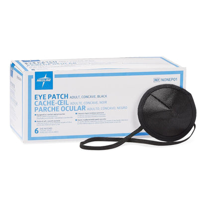 Medline Eye Patch with Elastic Band 2-3/4 x 2-3/4 Inch Black Fabric