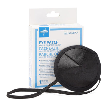 Medline Eye Patch with Elastic Band 2-3/4 x 2-3/4 Inch Black Fabric