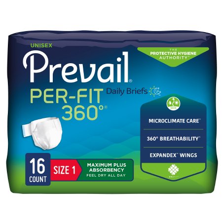Unisex Adult Incontinence Brief Prevail Per-Fit 360°