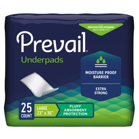 Disposable Underpad Prevail 23 X 36 Inch Fluff Light Absorbency