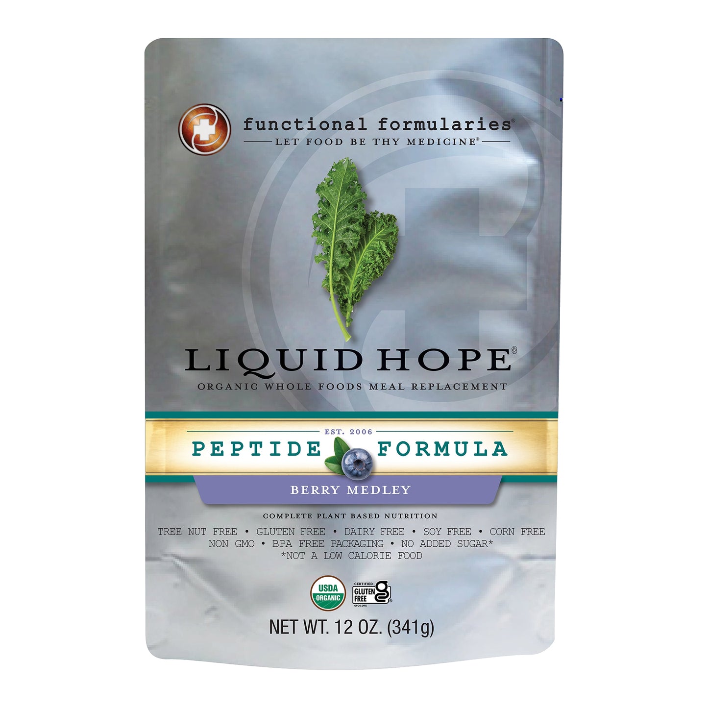 Liquid Hope Peptide Formula Berry Medley Oral Supplement 12 oz Pouch